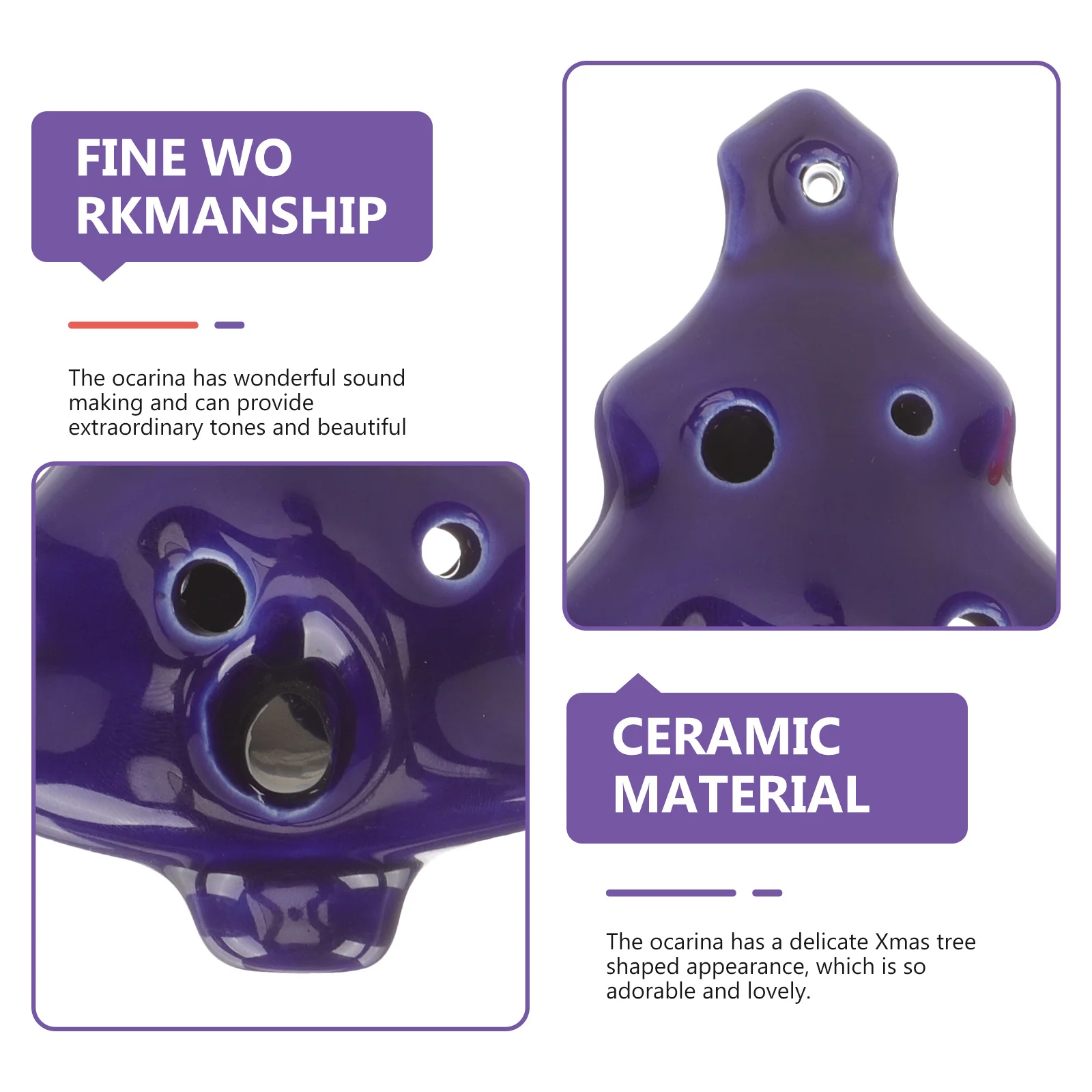 

Beginner Ocarina Christmas Tree Shape 6-Hole Ceramic Portable Ocarina Music Wind Instrument for Kids Beginner Wind Instrument