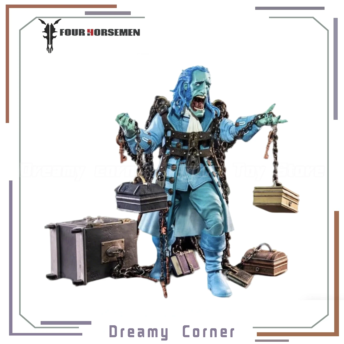 

【In Stock】Four Horsemen Studios Figura Obscura The Ghost of Jacob Marley Haunted Blue Action Figure