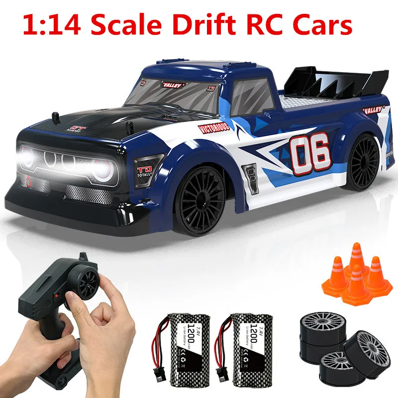 2022 New  1:14 Scale Drift RC Car 25KM/H High-Speed Four-Wheel Drive Pickup Truck High Quality PVC RC Drift Racing Car