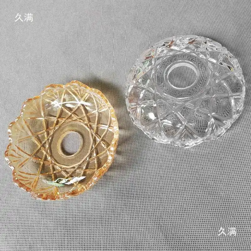 2Pcs Glass Crystal Dia120mm Bobeches Bowl, Lamp Elbow Support Candle Holder, Wedding Decor, Chandelier Tray, Light Accessories