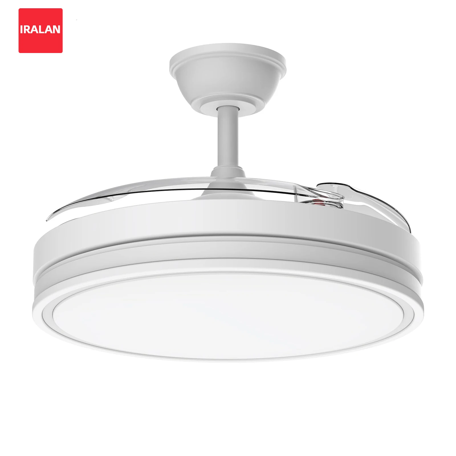 

Large Home Ceiling Fan with LED Light Intelligent Retractable Fan Blades Electric Fan Three-color Light Home Lighting Lamp