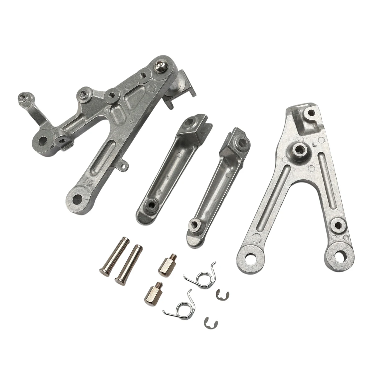 Motorcycle Accessories Front Driver Footrest Foot Pegs Silver Bracket Set For Yamaha YZF R6 2003 2004 2005 YZF-R6S 2006-2009
