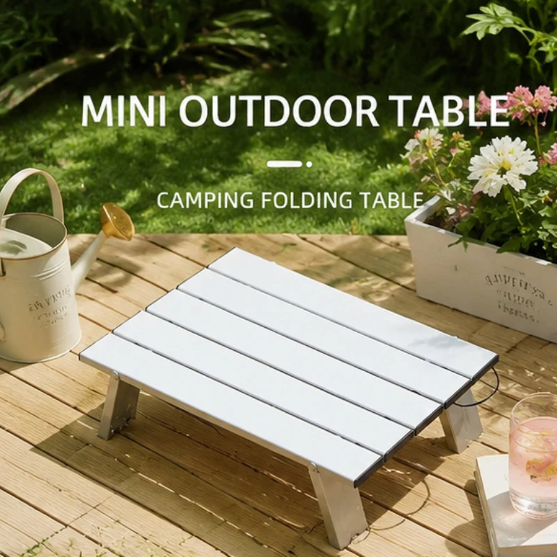 

2PCS Portable Foldable Aluminum Roll Table, Lightweight Backpacking Table for Camping, Picnic, Fishing, BBQ, Travel, Easy Carry