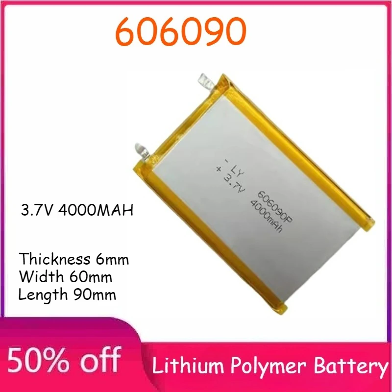 

606090 4000mAh Polymer Lithium Battery 3.7V for Wireless Keyboard Early Education Machine Medical Lithium Battery