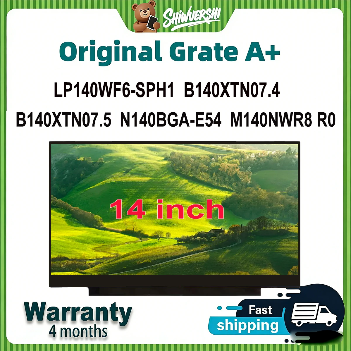 

Wholesale 14 inch Laptop Lcd Screen Monitor Panel Slim LP140WF6 SPH1 B140XTN07.4 B140XTN07.5 N140BGA E54 M140NWR8 R0 60Hz