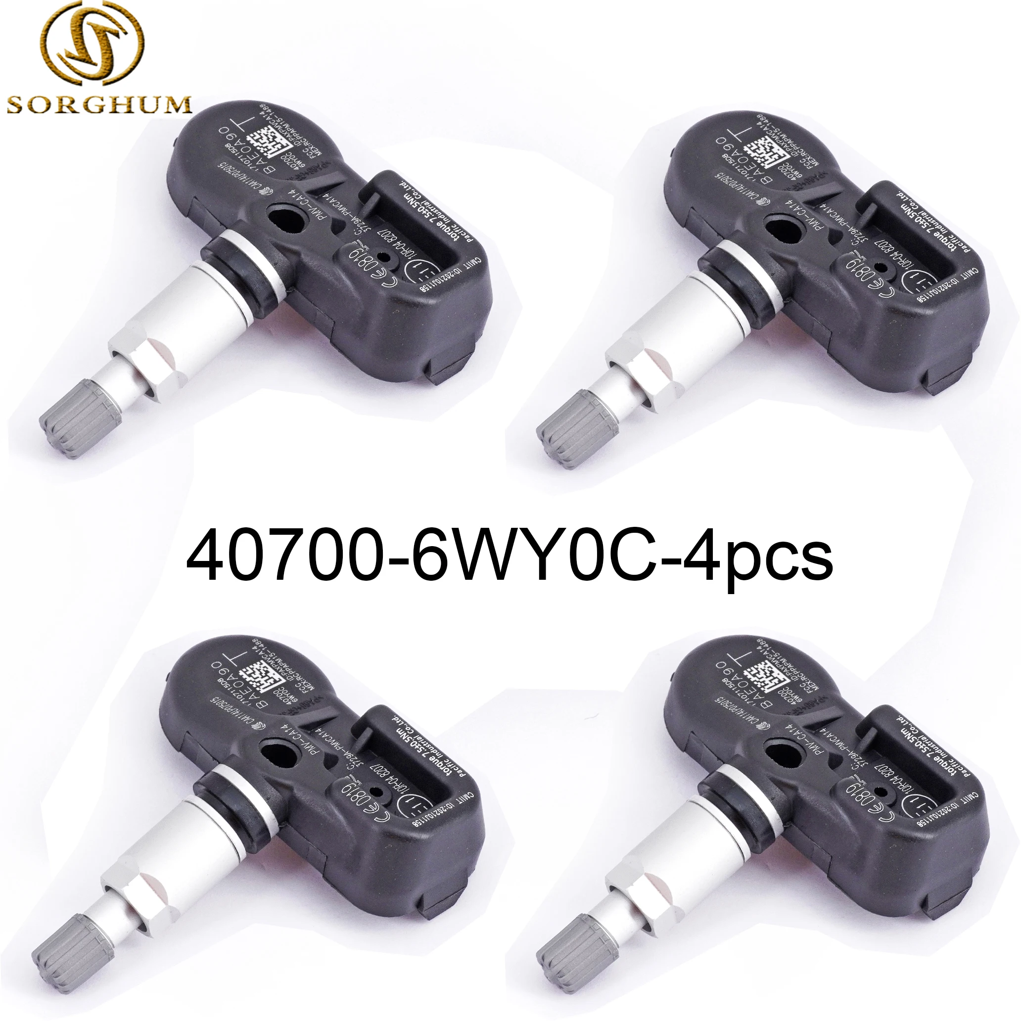 

4pcs 40700-6WY0C 407006WY0C PMV-CA14 TPMS Tire Pressure Monitoring Sensor 433MHz For Nissan For Infiniti QX80 GTR Amada