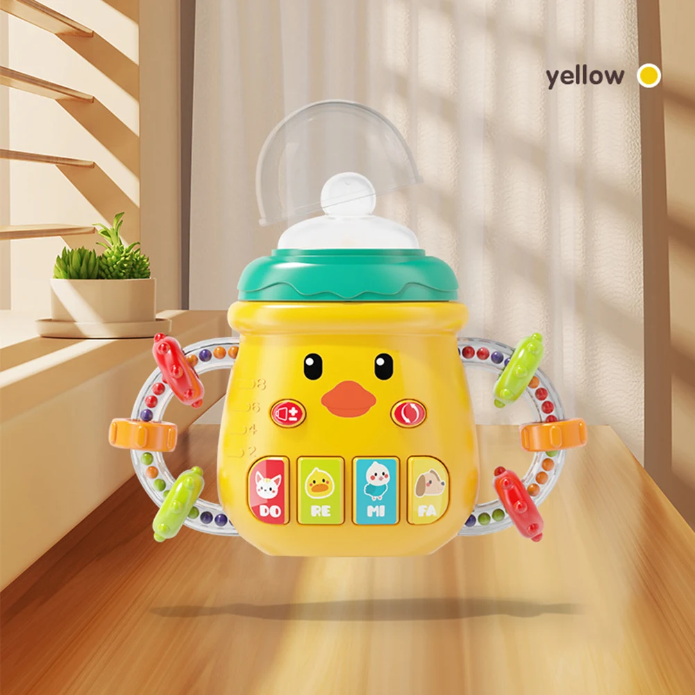 Baby Bottle Shape Musical Light-Up Educational Machine, Brinquedos Montessori Coloridos Engraçados, Presente Novidade para Criança