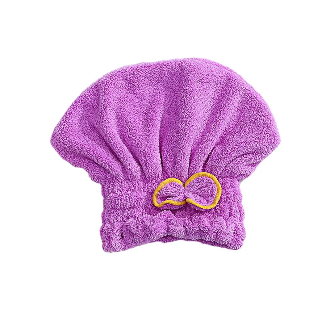 Women Hair Drying Hat Quick-dry Hair Towel Cap Hat Towel Solid Microfiber Dry Hat Hair Super Cap Absorption Turban Bath Cap P6v4