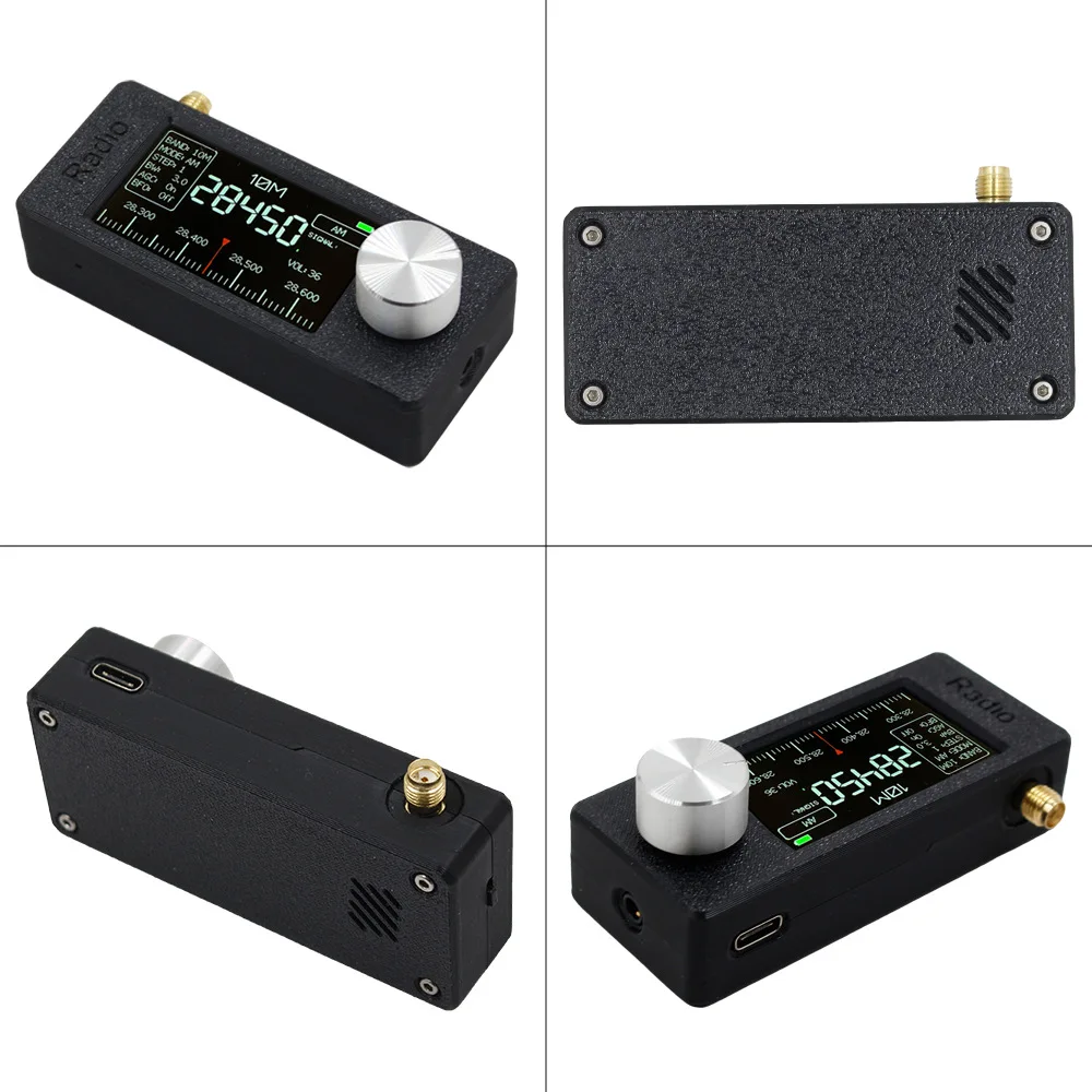 Audio Interface 7.3*3.2*1.2cm Pocket Size Radio Full-band Broadcasting Portable Loop Antenna 1.9-inch IPS Screen
