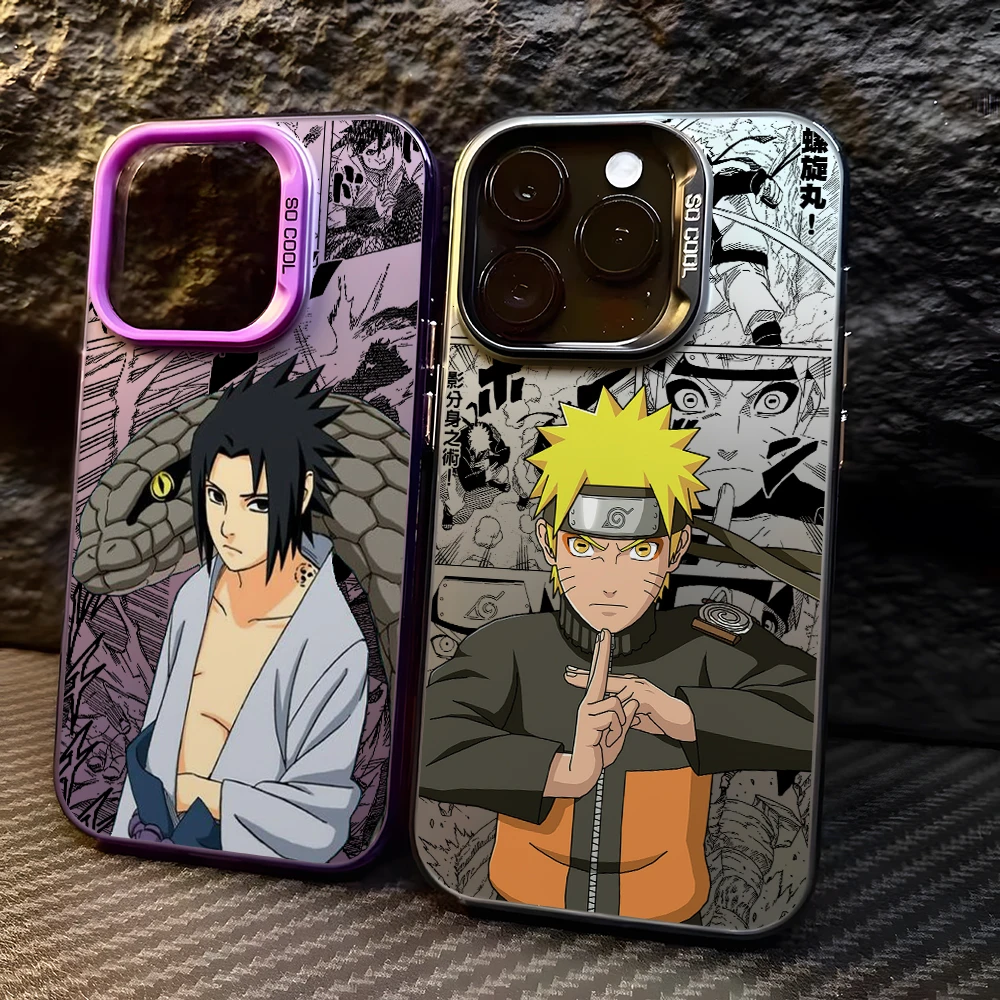 NARUTOS Cartoon Sasukes Phone Case for Samsung Galaxy A57 A56 A55 A54 A53 A52 A26 A17 A16 A12 A07 A06 4G 5G Silver Hard Cover