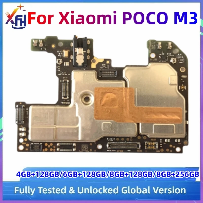 

Motherboard for Xiaomi Poco M3, Unlocked Logic Circuits Board, Global MIUI System, Fully Tested