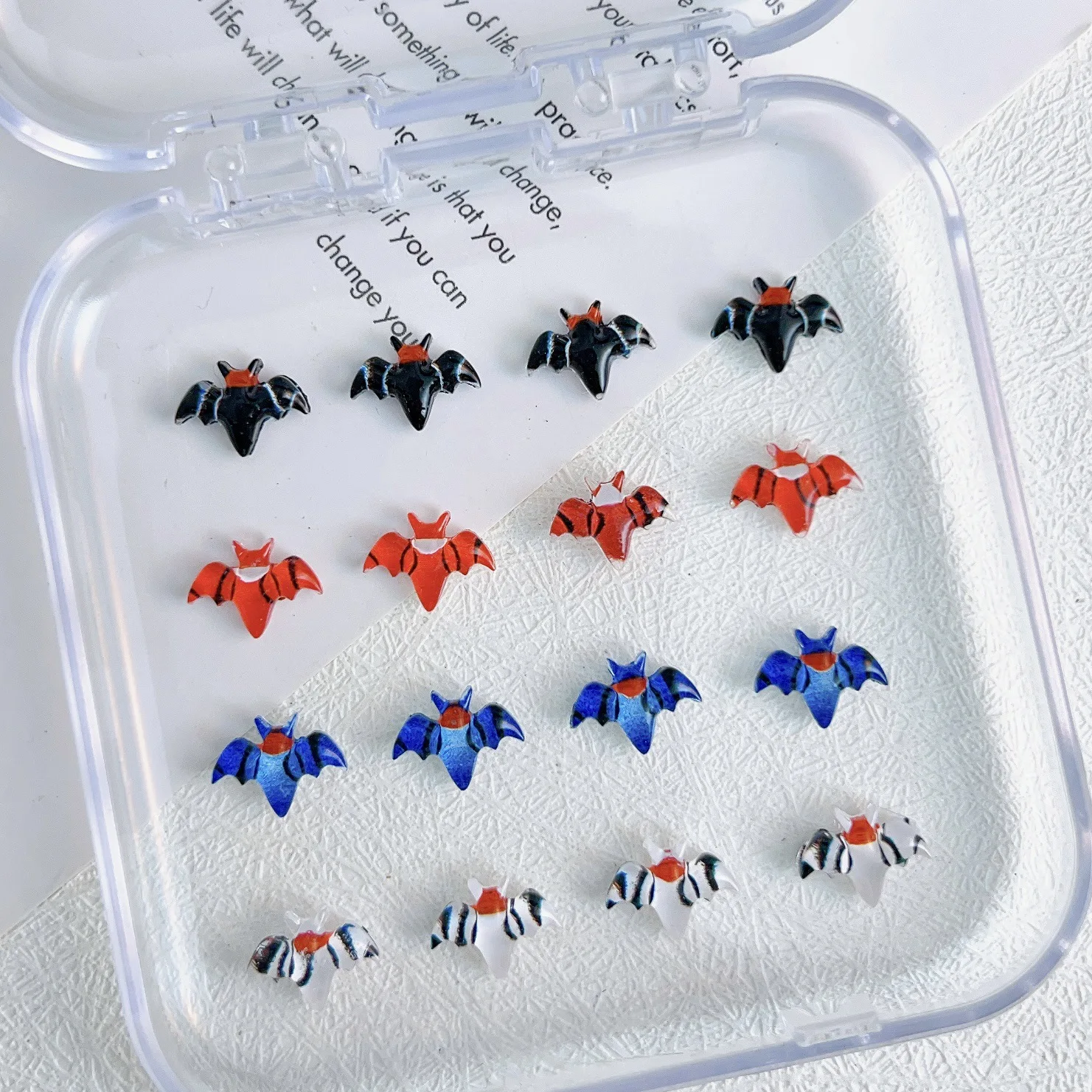 ハロウィンコウモリネイルチャーム樹脂3Dダークシリーズコウモリデザインネイルデコレーション用品パーツDIYインネイルアートアクセサリー20個