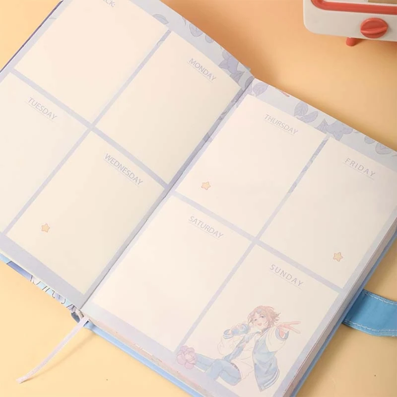 448F 4PCS Anime Notebooks Japanese Manga Stationary Design for Boys Girls Diary