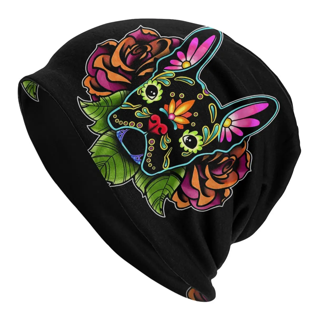 

Bonnet Hats Men Women's Thin Skullies Beanies Hat Day Of The Dead French Bulldog Autumn Spring Warm Cap Design Caps