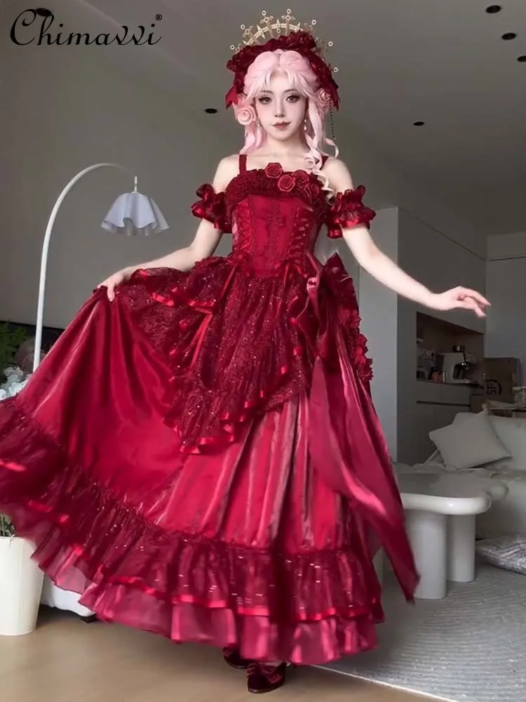 strapless open back dress In Stock】Uwowo Draculaura Vampire Spiderweb Cape Beret Gothic Dress H –  Uwowo Cosplay main image 1