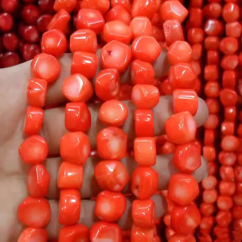Loose Beads pink red  Coral baroque oval 10-12mm Wholesale for DIY for jewelry  38cm gems stone