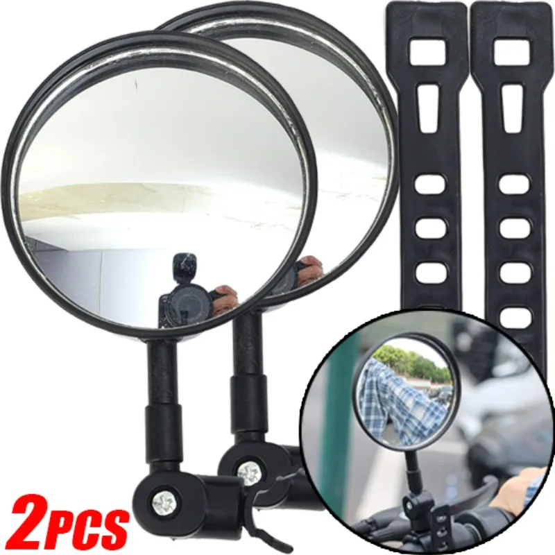 

Extended Motorcycle Rearview Mirror Bicycle 360°Adjustable Rotate Convex Wide Angle Cycling Handlebar Rear View Mirrors