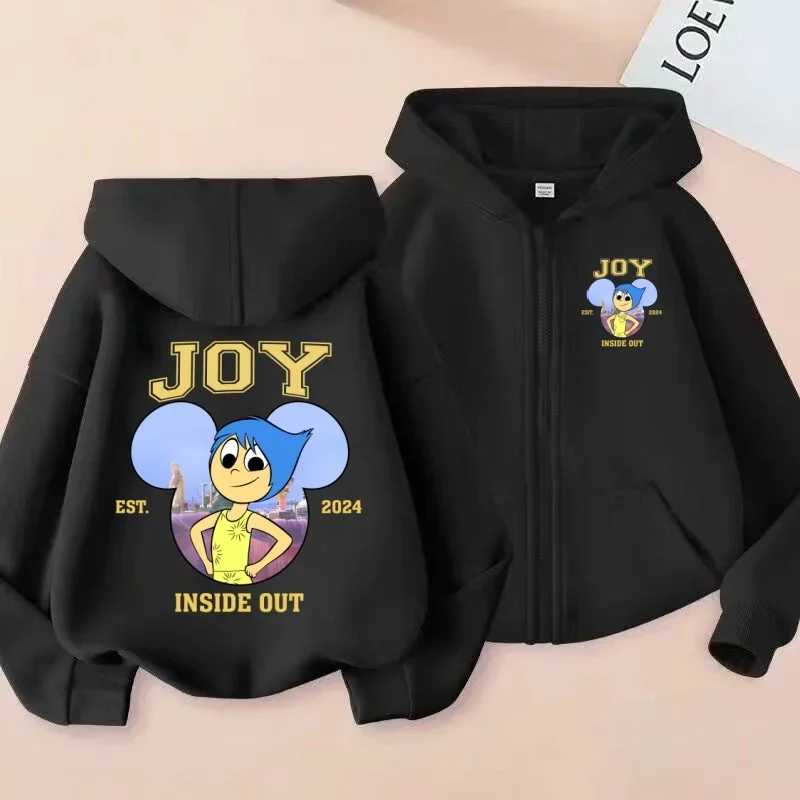 

Детская толстовка на молнии с капюшоном Disney PEACE LOVE JOY Mind Agent Team 2 Joy с мультяшным принтом для мальчиков и девочек