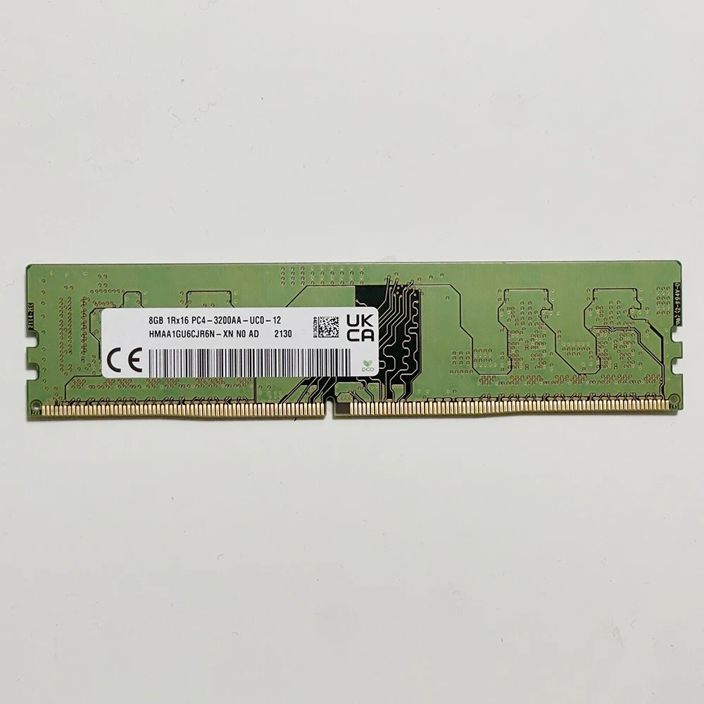 1Pcs 8G 8GB 1RX16 DDR4 PC4-3200AA RAM For SK Hynix Memory HMAA1GU6CJR6N-XN