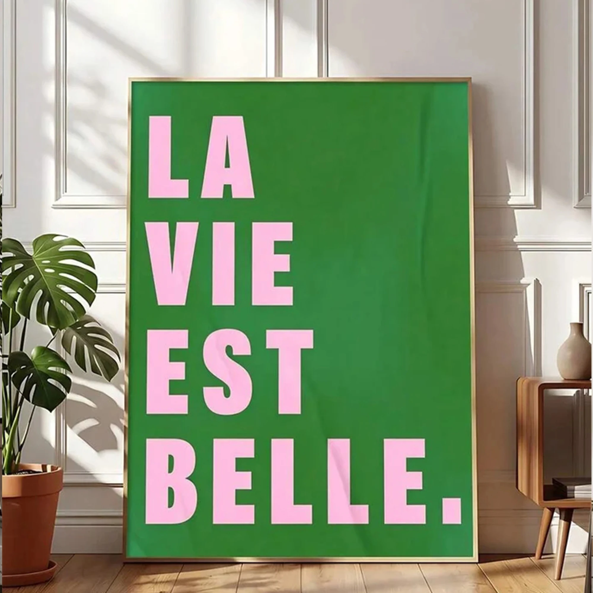 Home Decor Quotes - ภาพพิมพ์บนผ้าแคนวาสคำคมภาษาฝรั่งเศสสมัยใหม่ 