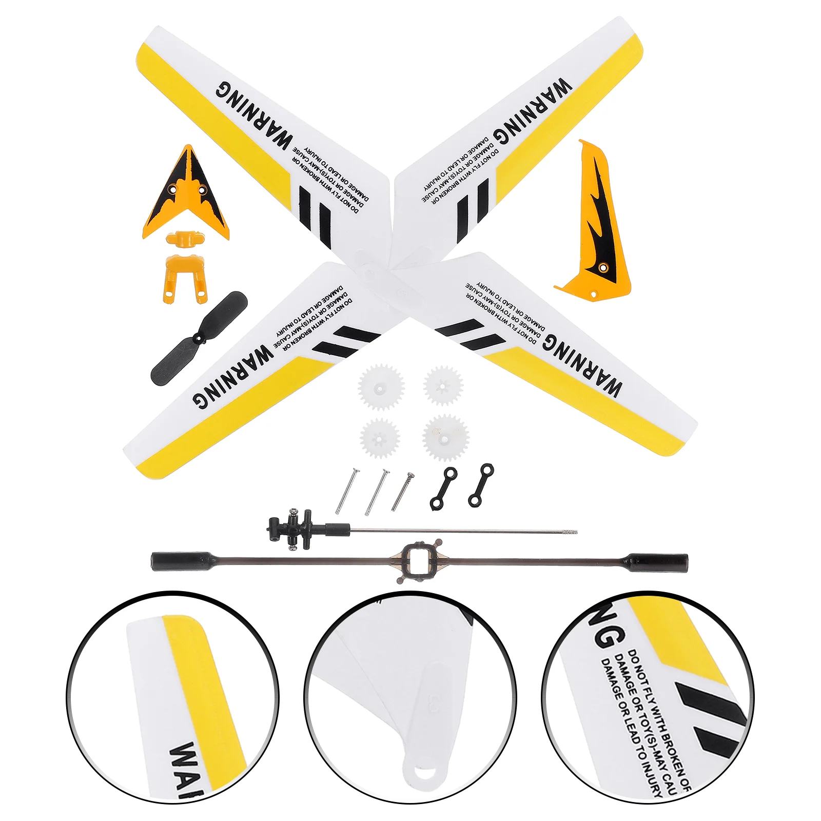 

A Set of Replacement Spare Parts, Blades, Tail Decorations, Tail Blade, Balance Bar, Connect Buckle, Inner Shaft for Syma S107 /