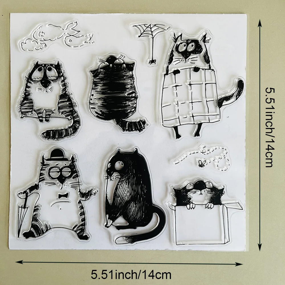 Tiere, Hunde und Katzen / Klare Stempel / Siegel für DIY, Scrapbooking, Kartenherstellung, Album, dekoratives Siegel, Basteln