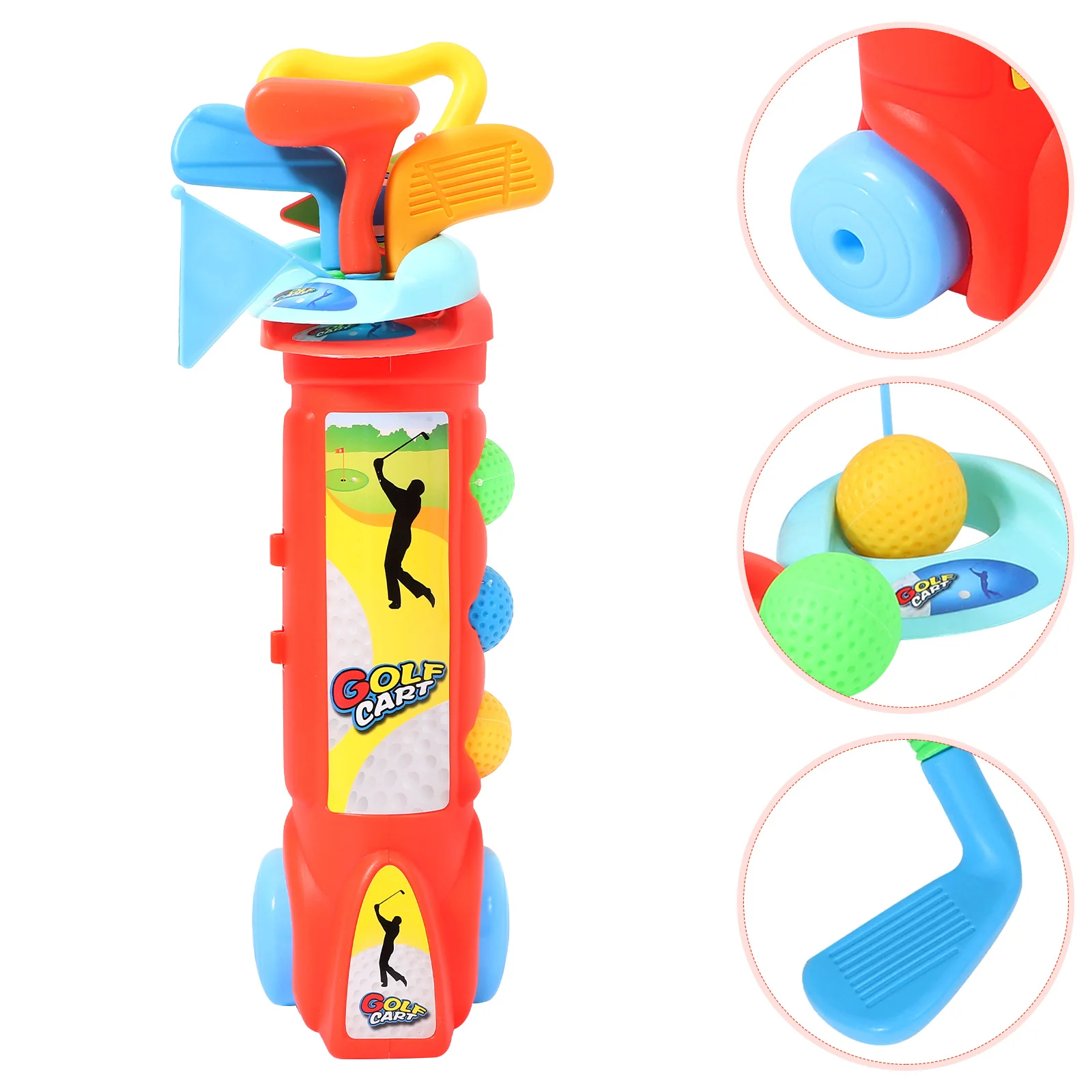 Kids Golf Kit with Plastic Golf Rods and Multicolor Balls Bar Hole Game Set for Indoor Outdoor Play Toddler Sports Toy Equipment