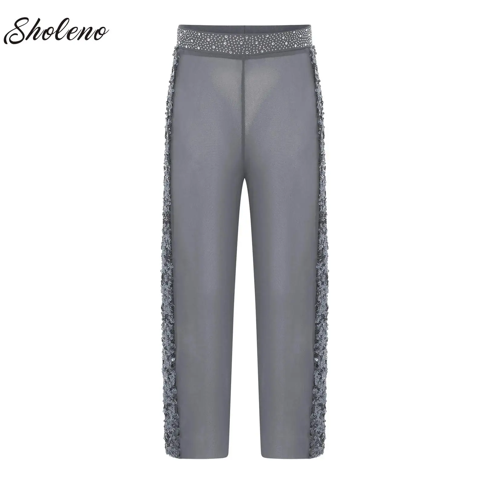 

Girls Liturgical Dance Wide-Leg Pants Mesh Celebration of Spirit Palazzo Pants Worship Praise Dance Costume for Performance