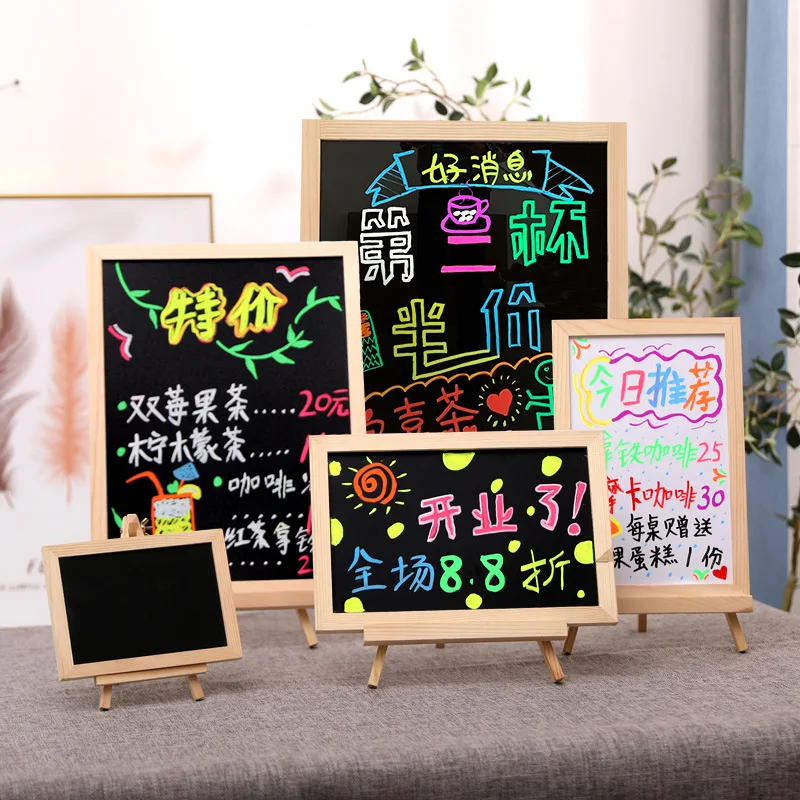 Commercial Price of Small Blackboard Stall Illuminated Billboard Magnetic Desktop Writing and Message Board Display Board