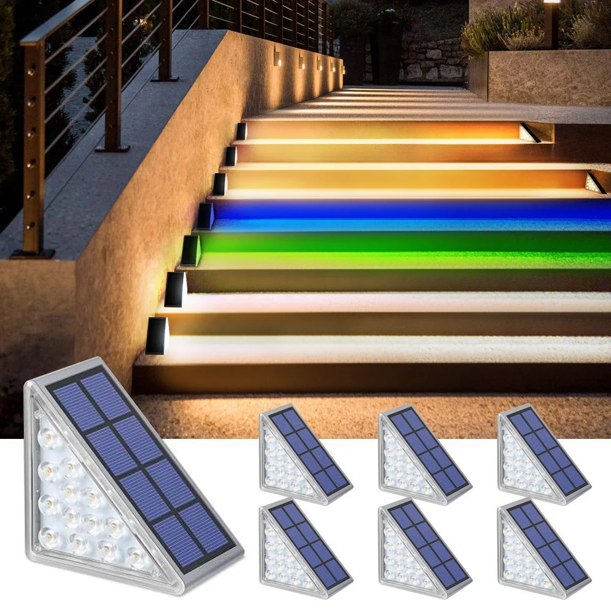 

13LED Step Lamp Stair Light Outdoor IP67 Waterproof Solar Light With Lens Anti-theft Design Decoration Lighting For Garden Path