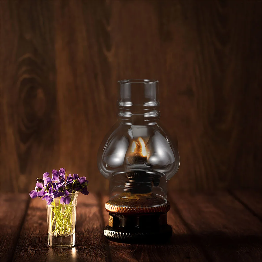 

2Pcs Oil Lamp Shade Vintage Clear Glass Chimney Replacement Lantern Protector 5cm 7.3cm Diameter Lamp Glass