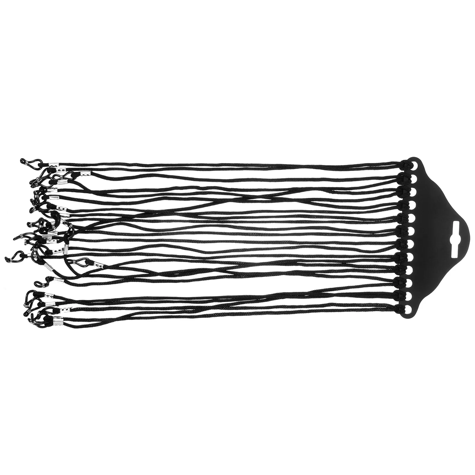 12pcs Black Eyewear String For Glasses Scratch Resistant Durable Rubber Loop Sunglass Cord Eyeglass Neck Strap