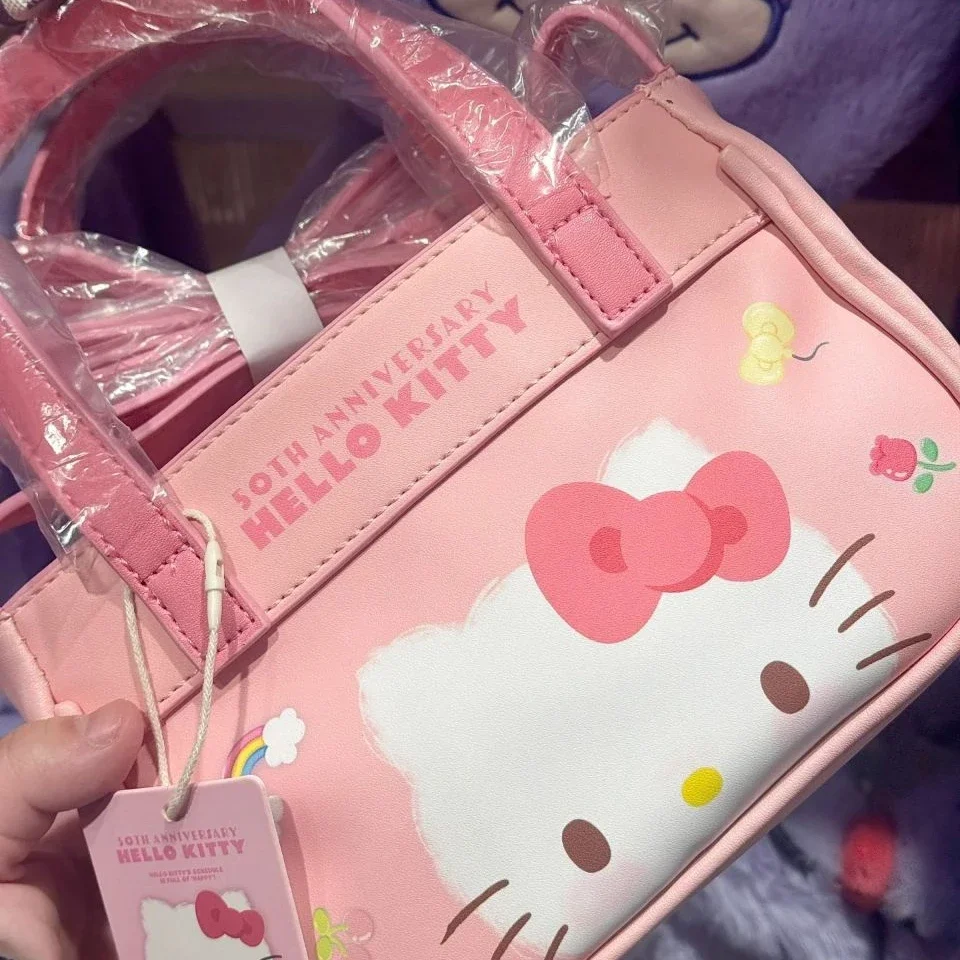 

Sweet Hello Kitty Handheld Crossbody Bag Cute Sweet New Girl's Women's Heart Mini Handbag Zipper Phone Bag Shopping Decoration