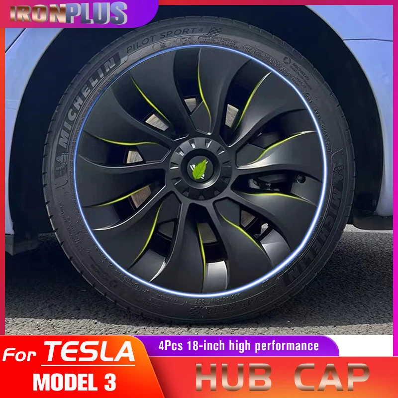 For Tesla Model 3 18-Inch Hub Cap 4Pcs Original Car Replacement Wheel Cap Automobile Hubcap Cover Accessories 2017- 2022