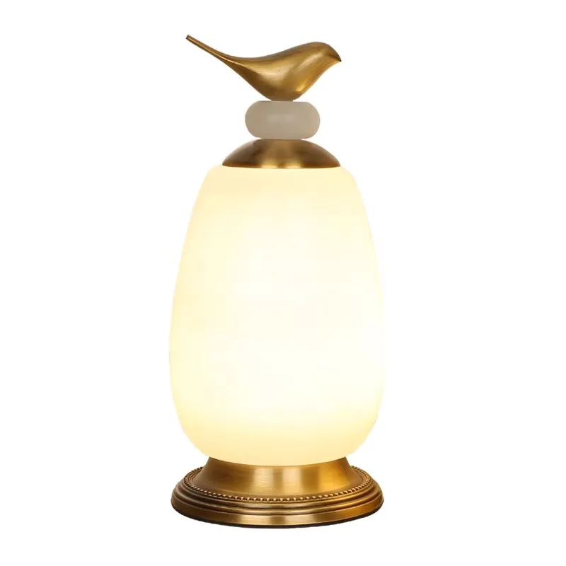 

Настольная лампа Y Bedhead, для спальни, гостиной, прихожей, кабинета, креативная лампа в форме птицы, полностью медная, с натуральным мрамором.