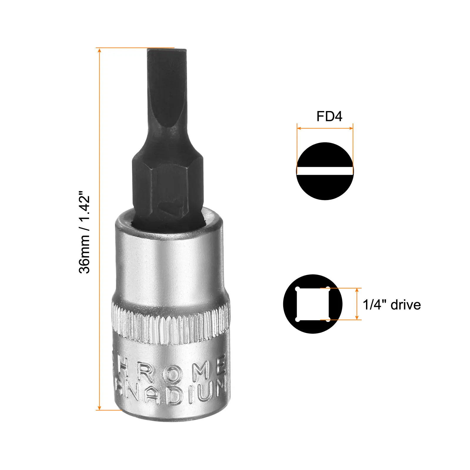3 шт. FD4 FD5.5 FD7 шлицевая головка 1/4 "квадратный удлинитель ударная бита S2 стальная головка гаражные инструменты черный