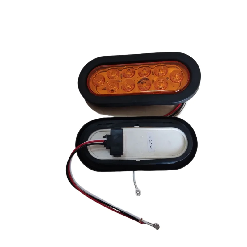 A Pair YI-LAN 6in 10LED Truck Brake Trailer Rear Tail Brake Stop Flowing Turn Signal Lamp Lorry Bus Caravan