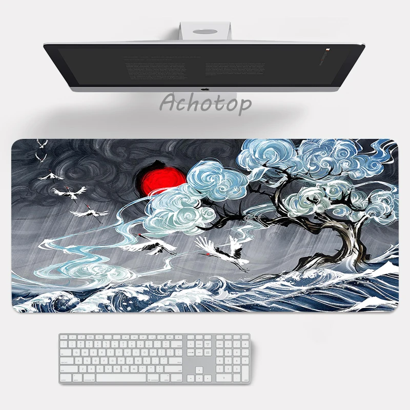 Preto e branco mouse pad anime gming teclado mouse pad computador gamer borracha japonês mouse almofada xl bonito escritório esteiras