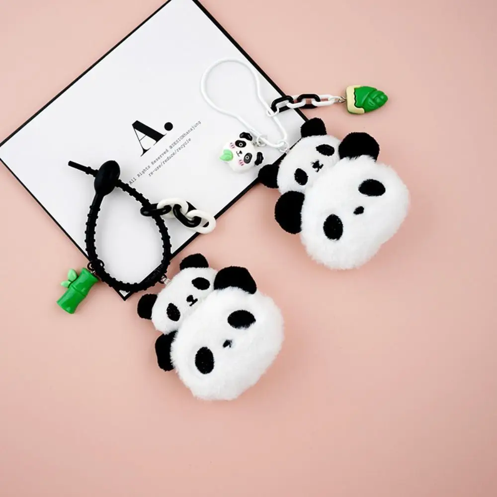 Soft Bamboo Tube Panda Keychain Creative Cute Cartoon Kawaii Animal Pendant Key Ring Toys Panda Keychain Car Key Pendant