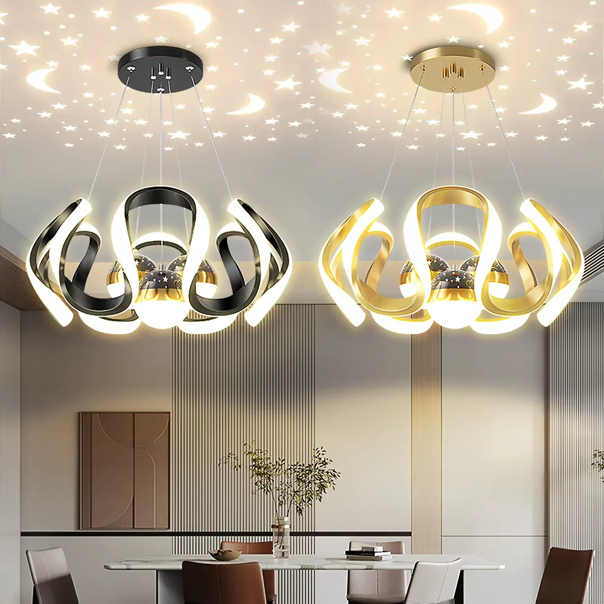 Modern Starry Sky Chandelier High-end Art Lamp for Bedroom Living Room Restaurant Exhibition Hall Personalized Home Decor Lustre