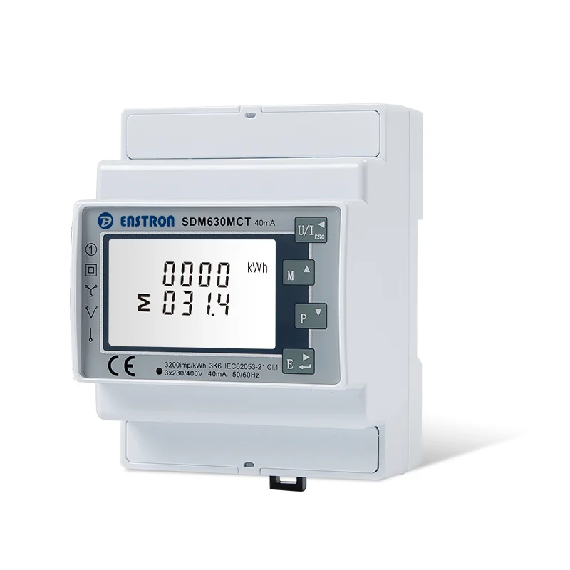 Medidor de energía inteligente para inversor Solar, entrada SDM630MCT 40mA RS485 Modbus RTU 40mA/100mA CT