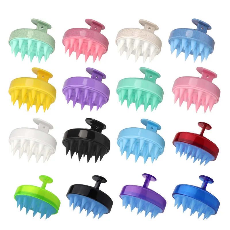 Color Massage Shampoo Brush Portable Silicone Shampoo Brush Multi-color Optional Scalp Cleaning Soft Comb Hair Tools