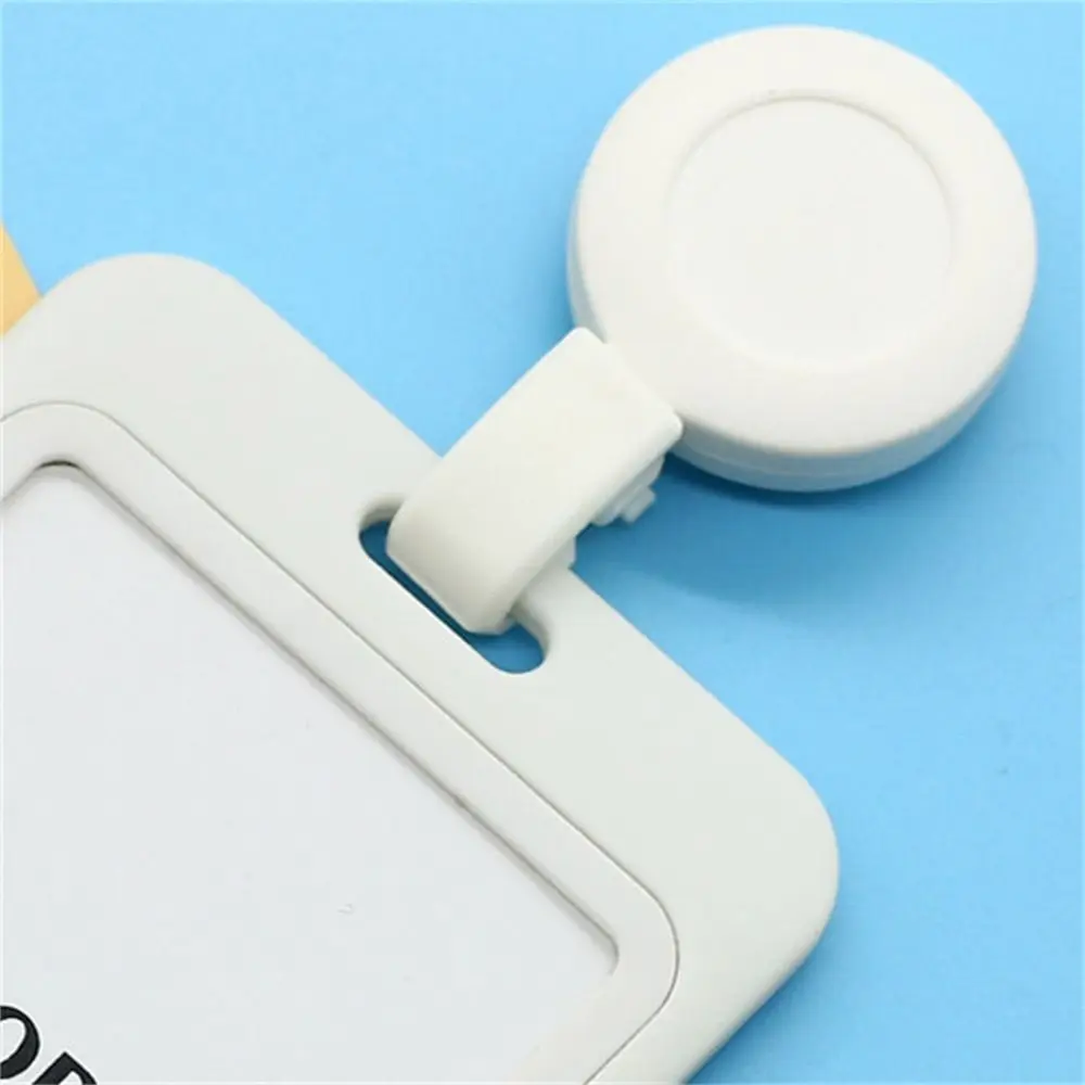Frosted ID Card Holder Name Tag Anti-Lost Retractable Badge Reel Plastic Chest Card Easy To Pull Buckle Office Suppliers