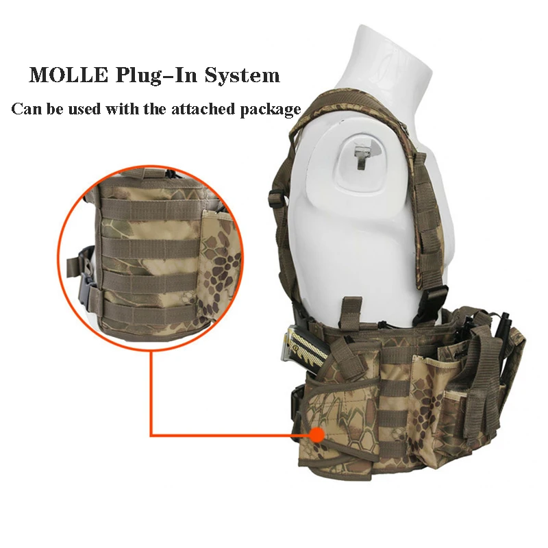 Imagem -04 - Livre Multi-funcional Molle Tático Airsoft Colete Equipamento de Peito de Combate Militar Portátil Multi Bolso Ombro Duplo Bolsa da Cintura ao ar