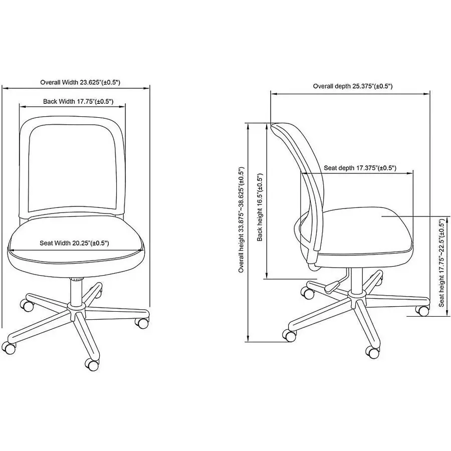 LLR83304 Mesh Armless MidBack Task Chair