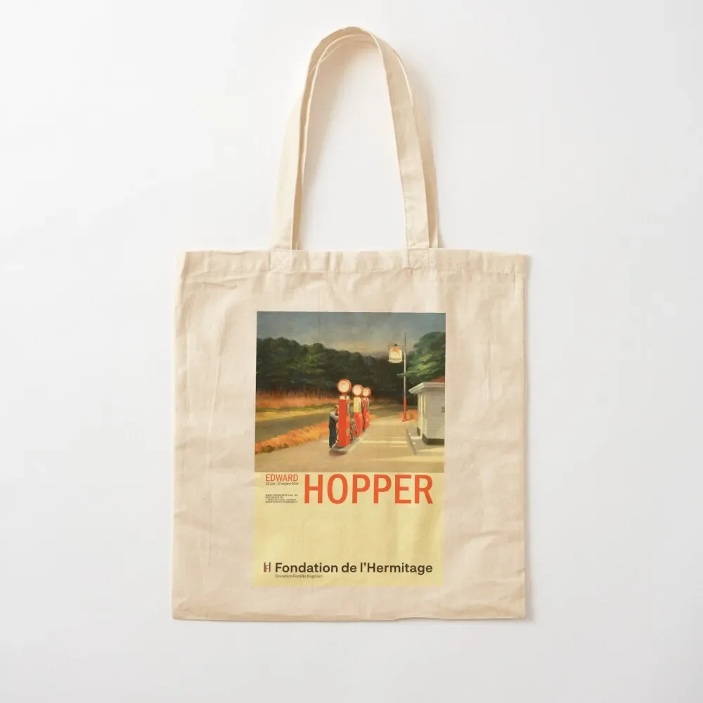 

Edward Hopper - Gas - Minimalist Exhibition Art Poster Tote Bag reusable shopping bag tote bag custom