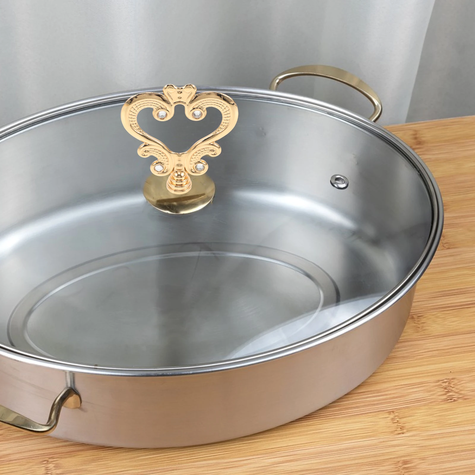 

2Pcs Heart Shaped Pot Lid Handle Universal Heat Resistant Replacement Pot Knob Anti-Scalding Pan Lid Cover Grip for Frying Pan