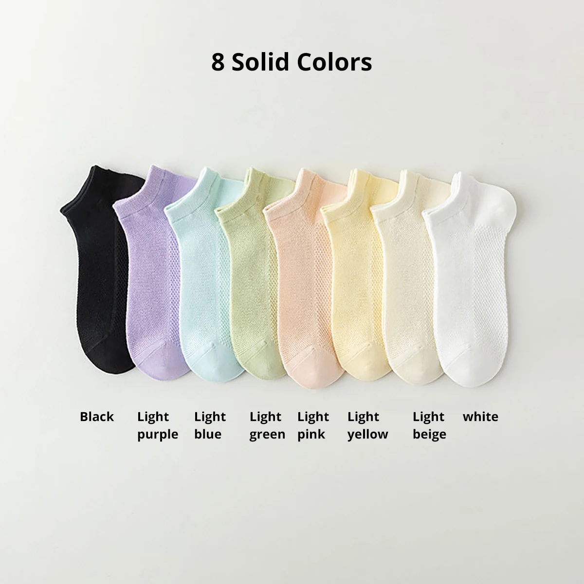 8 Pairs/set Women Cotton Socks Breathable Summer Ankle Socks Black White Lady Thin Mesh Short Socks Fast Shipping