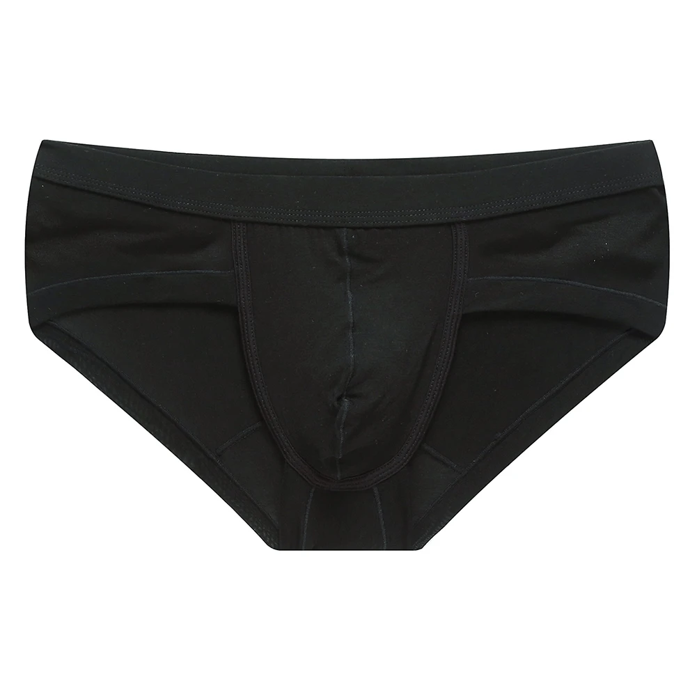 Black Low-Waisted Briefs Breathable Men\'s Pouch Underwear Soft Fabric Underwear Applicable To Male Classic Style