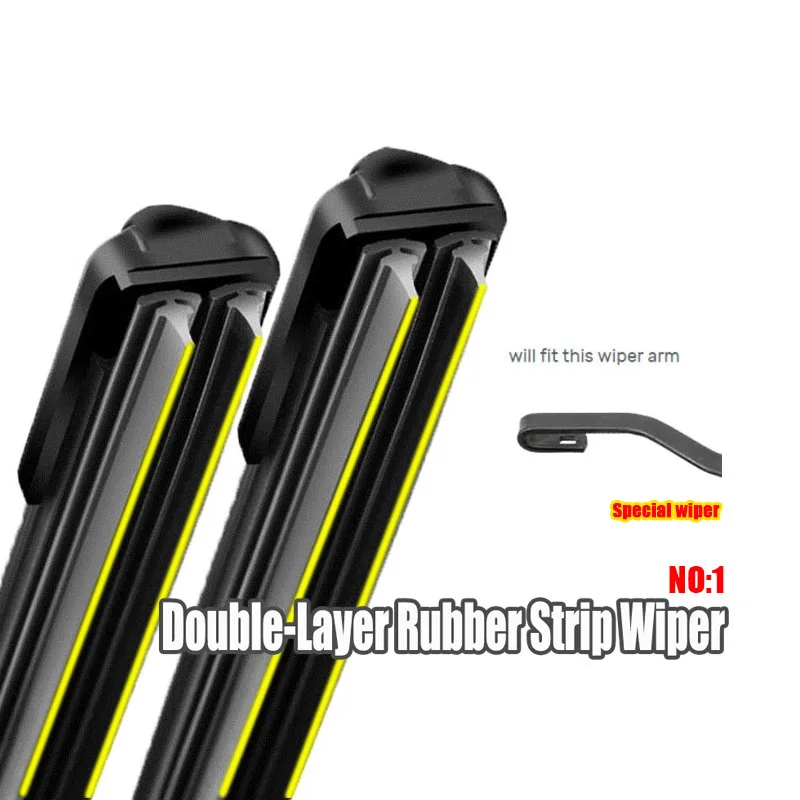 Car Wiper blades Universal Soft Double layer Rubber Frameless Bracketless car wipers 14\